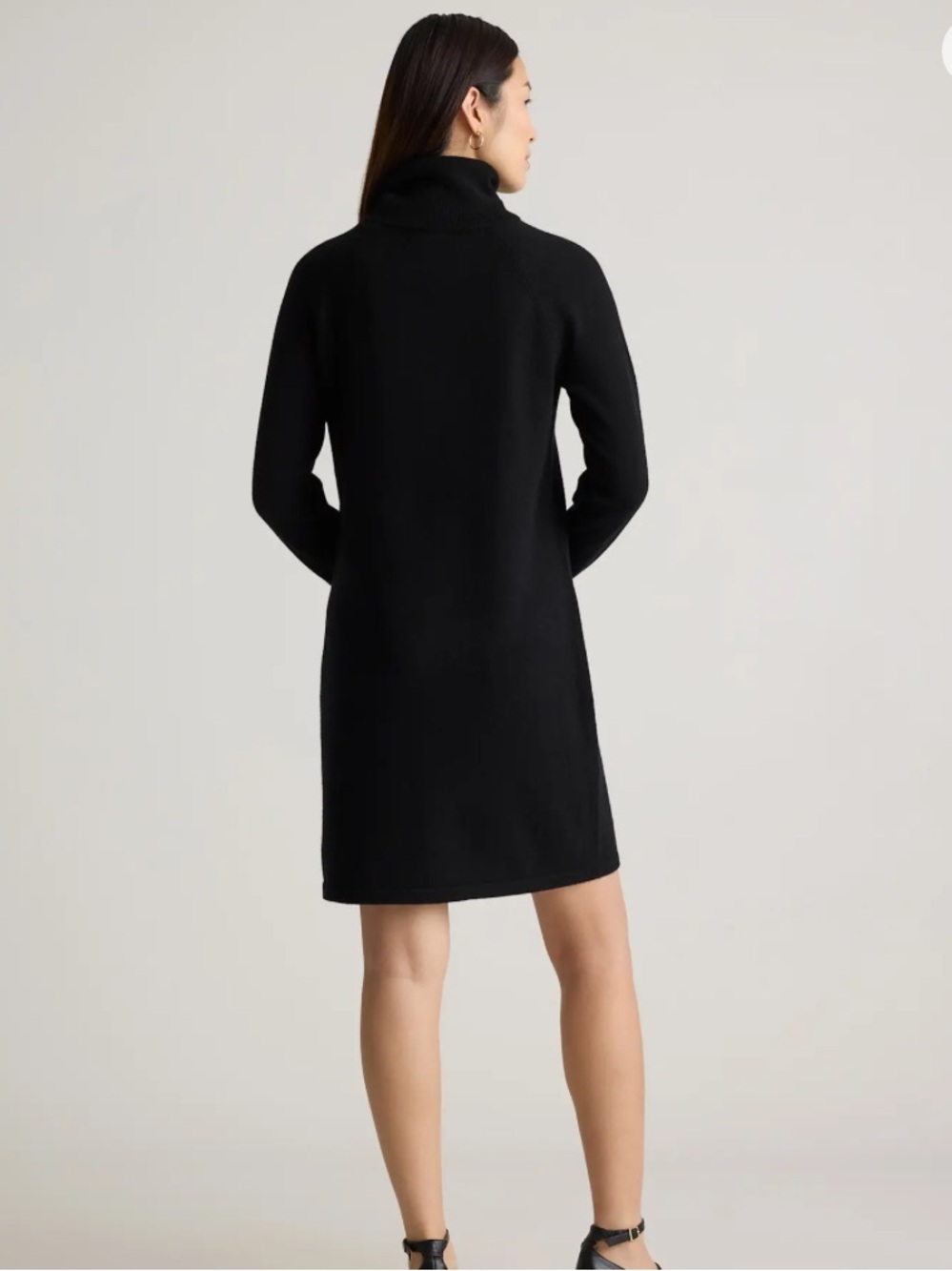 Quince Mongolian Cashmere Turtleneck Sweater Dress Black M - Picture 5 of 13